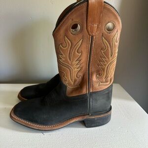Old West Kids Leather Cowboy Boots - Size 2